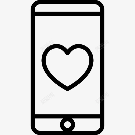 爱情短信图标png_新图网 https://ixintu.com 可爱的 手机形状的心 手机的 智能手机 浪漫的 爱没有距离