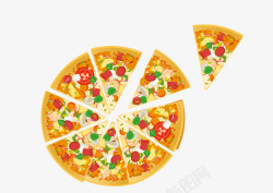 披萨切块披萨矢量图高清图片