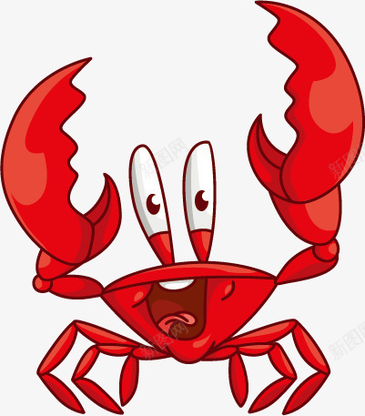 红色螃蟹矢量图ai免抠素材_新图网 https://ixintu.com 大闸蟹 红色 螃蟹 蟹钳 矢量图