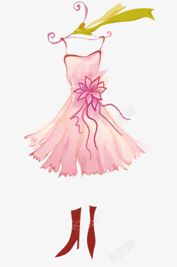 公主裙粉色的裙子矢量图高清图片