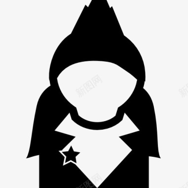 女性用户头像与冬帽图标图标