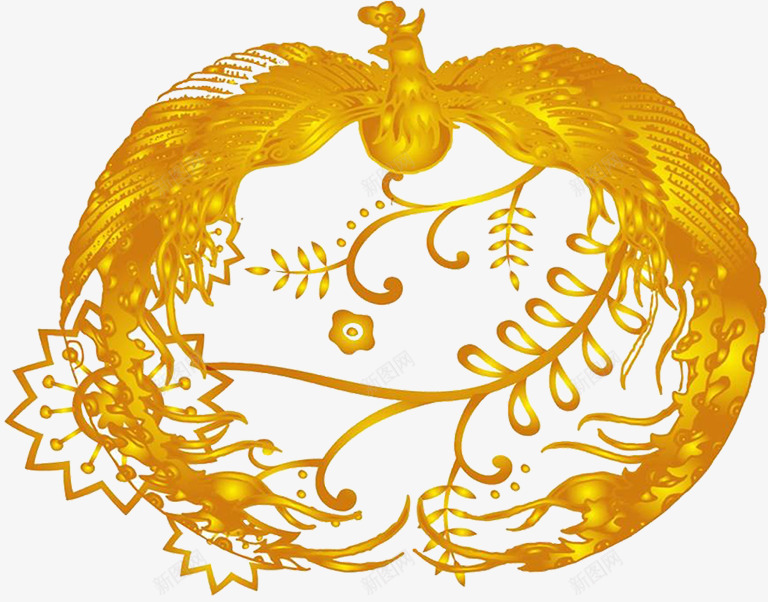 金的凤凰png免抠素材_新图网 https://ixintu.com 凤凰 金色摆件 金色的凤凰 金色素材 金色鸟素材 金鸟