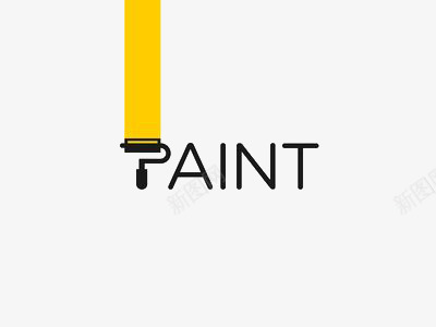 艺术英文字paintpng免抠素材_新图网 https://ixintu.com 创意 字体 极简 黄色 黑色