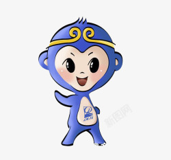 带紧箍咒的蓝色小猴子素材