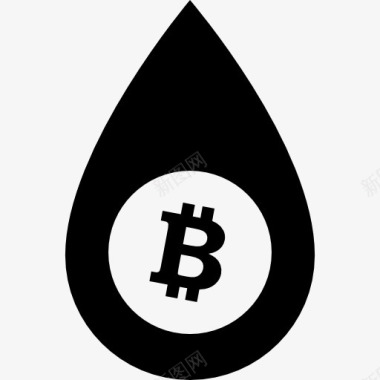 液滴与比特币符号图标图标