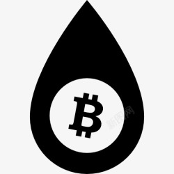 比特币的变种液滴与比特币符号图标高清图片