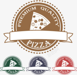 披萨标签矢量图素材