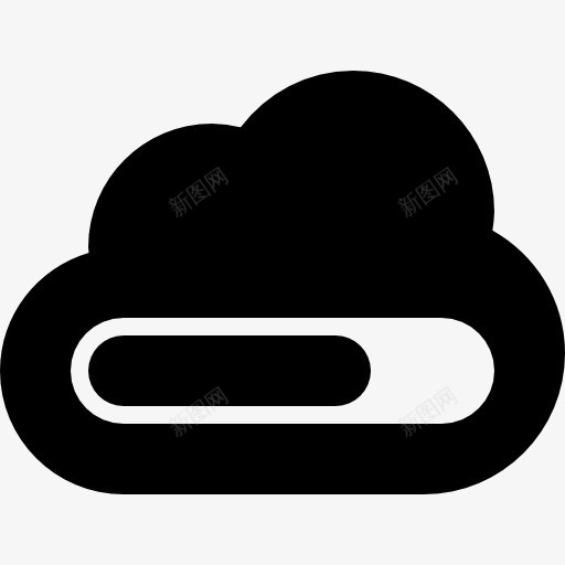 云加载符号图标png_新图网 https://ixintu.com 云 加载 形状 接口 符号 荷载 象征 黑色
