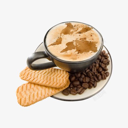 美味的咖啡下午茶png免抠素材_新图网 https://ixintu.com 产品实物 咖啡 咖啡豆 美好时光 饼干