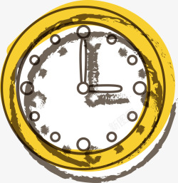黄色手绘时钟素材