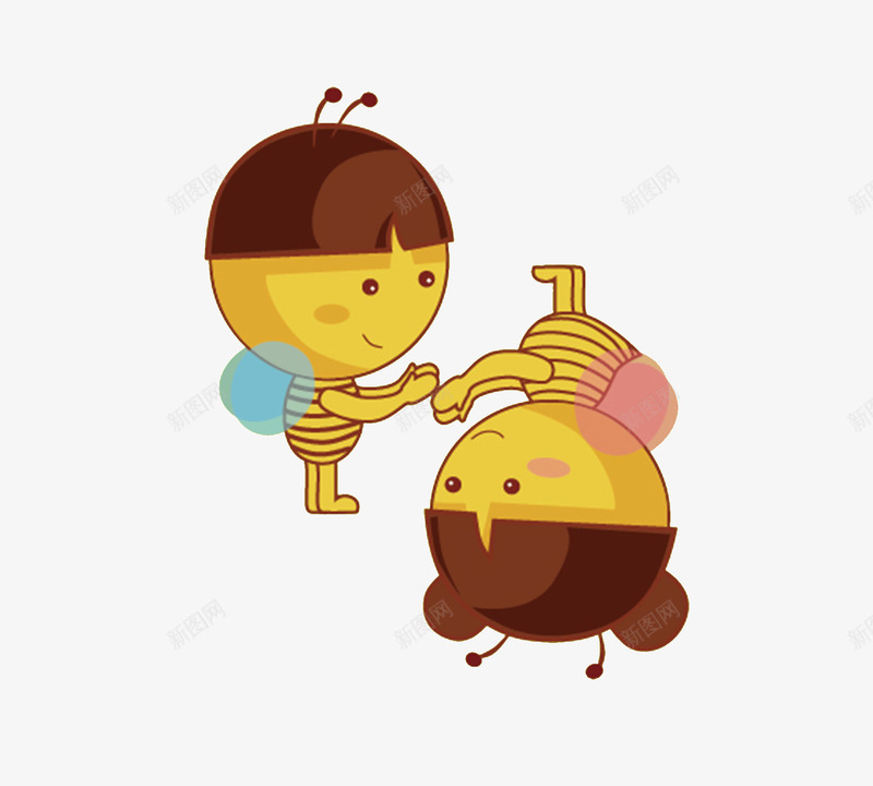 十二星座双子座png免抠素材_新图网 https://ixintu.com 十二星座 卡通 双子座 小蜜蜂 黄色