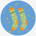 手绘圣诞卡通袜子圆形图标png_新图网 https://ixintu.com 卡通 圆形 圣诞 袜子