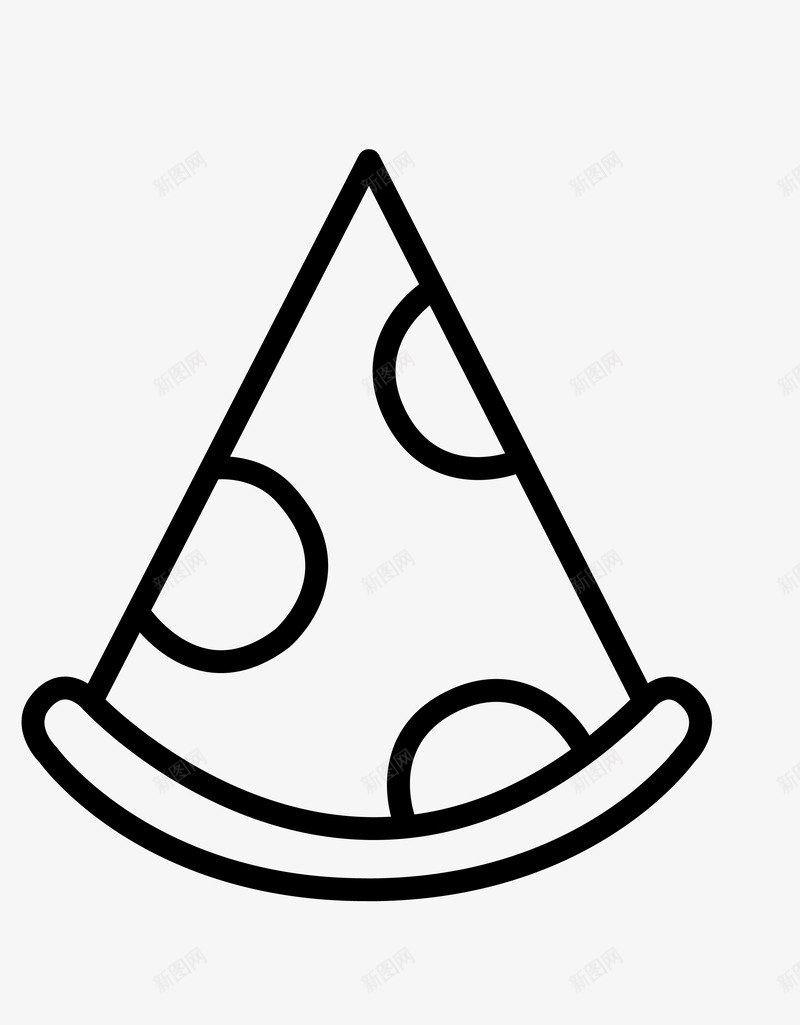 披萨饼简图png免抠素材_新图网 https://ixintu.com 一块 卡通 手绘 披萨饼 简图 简笔 线条 黑色