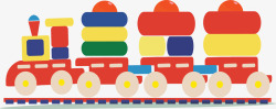 红色儿童玩具小火车矢量图素材