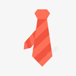 红色扁平化领带素材