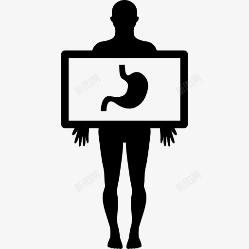 人体X射线平板聚焦于胃图标png_新图网 https://ixintu.com X光片 X射线 人体胃 体 医疗