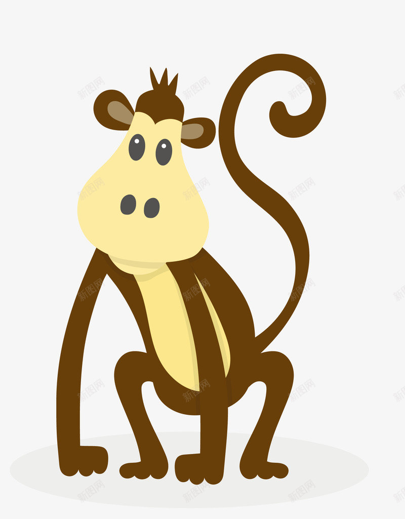 棕色卡通可爱的小猴子png免抠素材_新图网 https://ixintu.com 卡通 可爱 小猴子 棕色