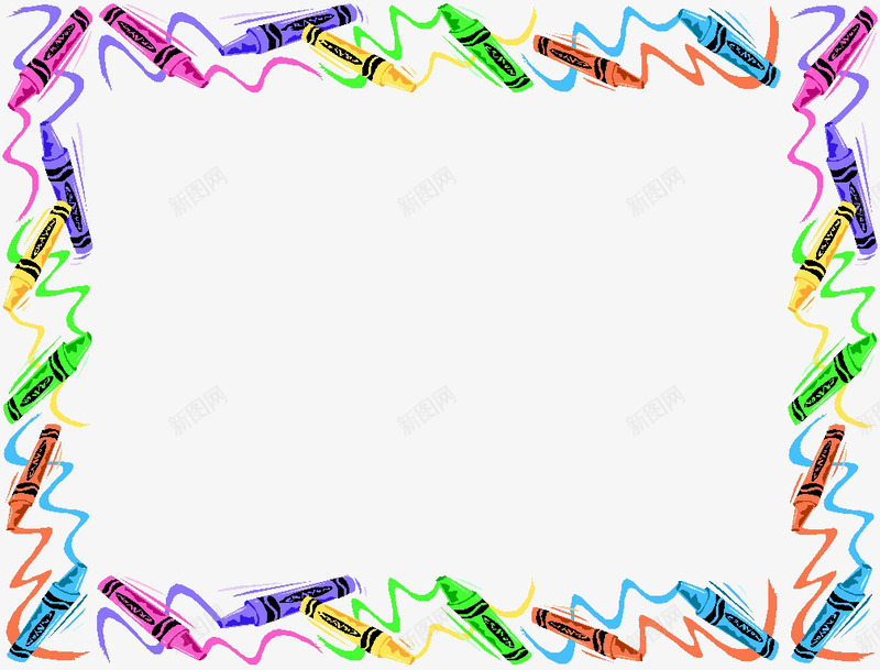 铅笔组成的边框png免抠素材_新图网 https://ixintu.com 彩色 素描 绘画笔 边框修饰 边框设计 铅笔