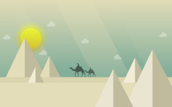 沙漠里的骆驼矢量图素材