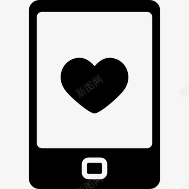 最爱的你手机与心脏图标图标