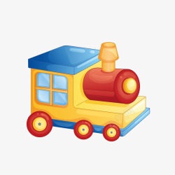 实木火车手绘玩具小火车高清图片