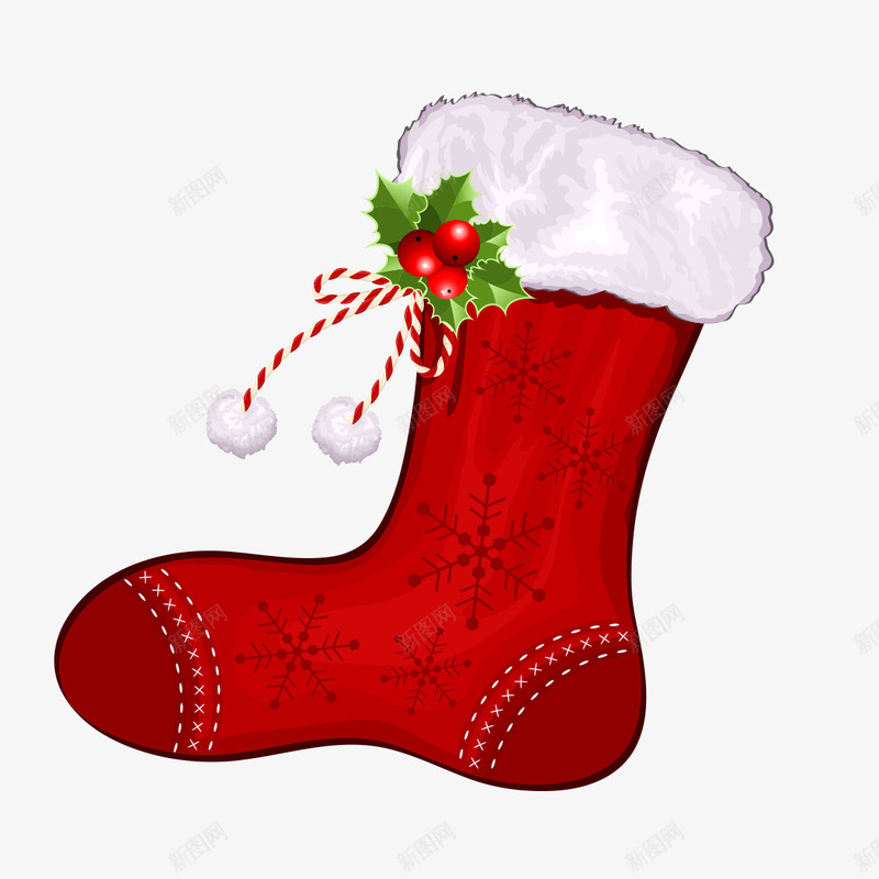 红色的圣诞袜子png免抠素材_新图网 https://ixintu.com png图形 png装饰 圣诞节 手绘 红色 袜子 装饰