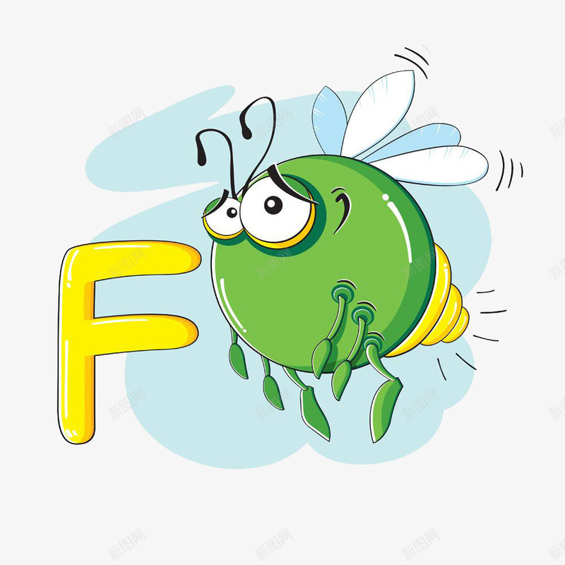 字母F和蜜蜂png免抠素材_新图网 https://ixintu.com 免扣艺术字 卡通艺术字 字母F和蜜蜂 艺术字 高清免扣