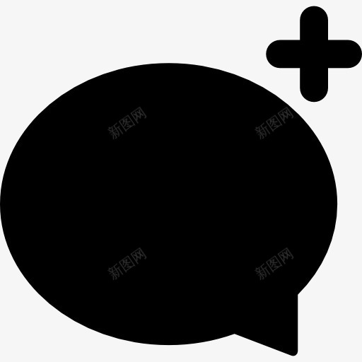 谈泡沫加上加号图标png_新图网 https://ixintu.com 加上说话 标志 泡沫 添加 界面 符号 言语的泡沫 黑色
