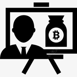 比特币的钱袋子比特币呈现的钱袋子象征图标高清图片