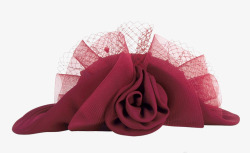 女式帽子礼帽黑蝴蝶结杨红玫瑰帽子高清图片