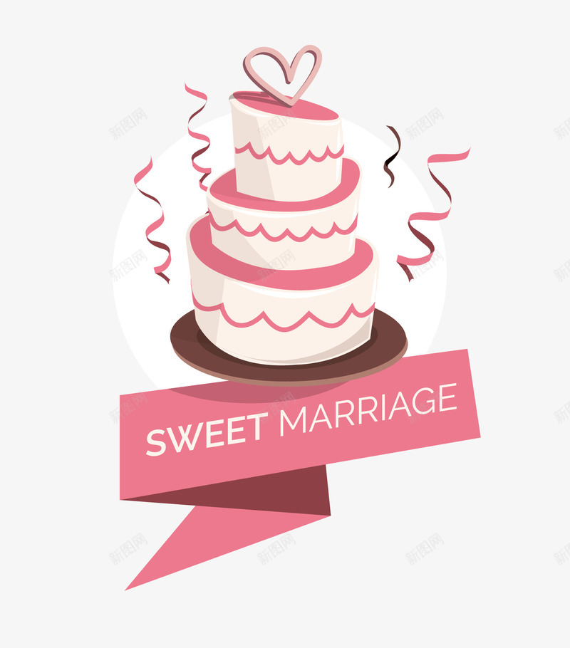 元素婚礼元素粉色蛋糕png免抠素材_新图网 https://ixintu.com 婚礼元素 矢量元素 粉色蛋糕