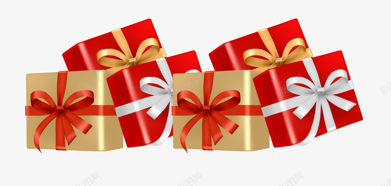 六个礼物盒png免抠素材_新图网 https://ixintu.com 新年礼物 蝴蝶结礼物盒 过节礼品