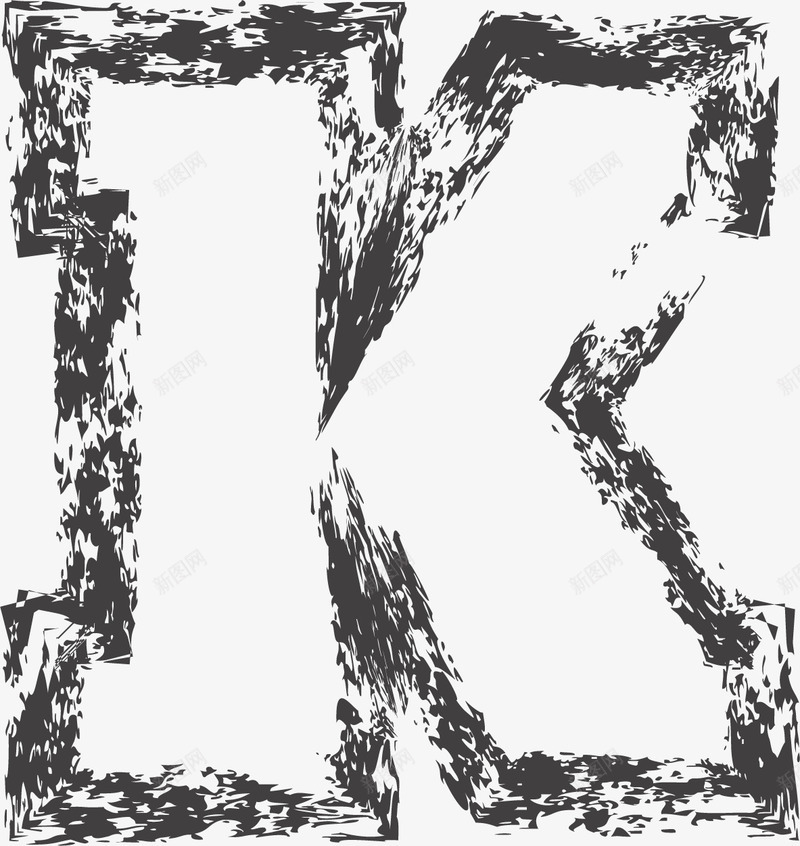 黑色碎片描边英文字母Kpng免抠素材_新图网 https://ixintu.com 26个字母 3D字母 广告字母 抽象字体 时尚字体 立体字母 艺术字 英文字母K 黑色字母 黑色描边字母 黑色碎片