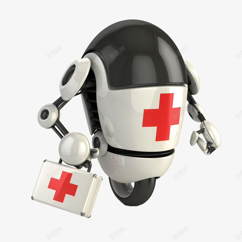 医疗立体机器人png免抠素材_新图网 https://ixintu.com 医疗 十字形 机器人 立体 红十字