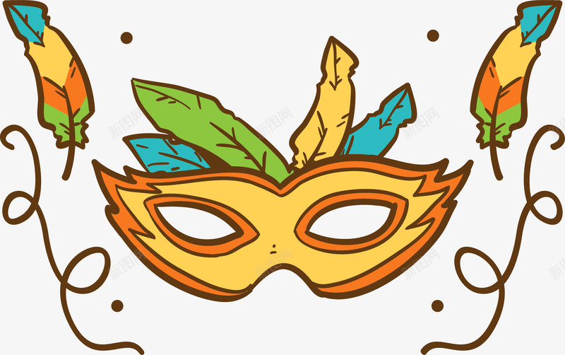 手绘巴西狂欢节面具png免抠素材_新图网 https://ixintu.com 卡通手绘 复古 巴西狂欢节 庆祝 矢量图案 面具