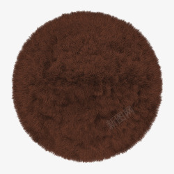 棕色圆形北欧地毯素材