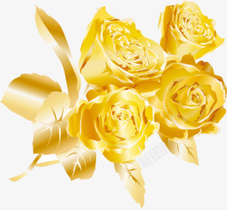 黄金色玫瑰花素材