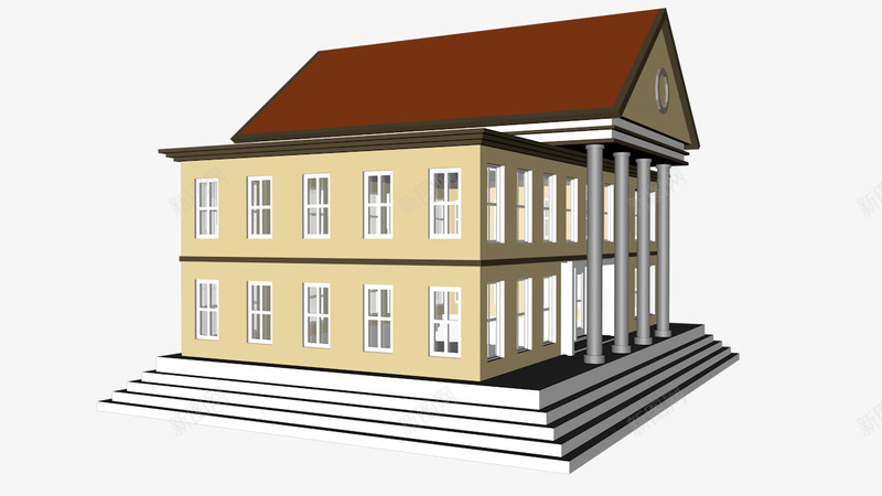 卡通建筑西方别墅png免抠素材_新图网 https://ixintu.com 3D银行 卡通建筑 卡通教堂 卡通银行 房子建筑 西方建筑