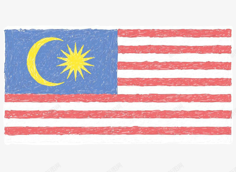 卡通手绘马拉西亚国旗png免抠素材_新图网 https://ixintu.com 卡通 手绘 素材 设计 马来西亚国旗