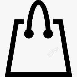 商业包装购物袋的轮廓图标高清图片