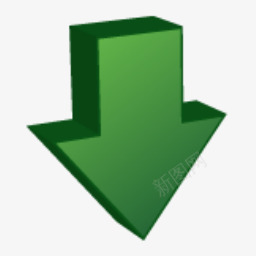 绿色3D下箭头图标图标
