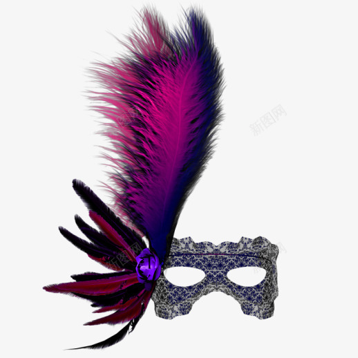 羽毛和眼罩png免抠素材_新图网 https://ixintu.com 眼罩 紫色羽毛 羽毛