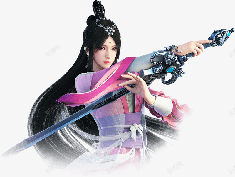 持剑武侠少女古风手绘png免抠素材_新图网 https://ixintu.com 古典 古风 少女 手绘 武侠