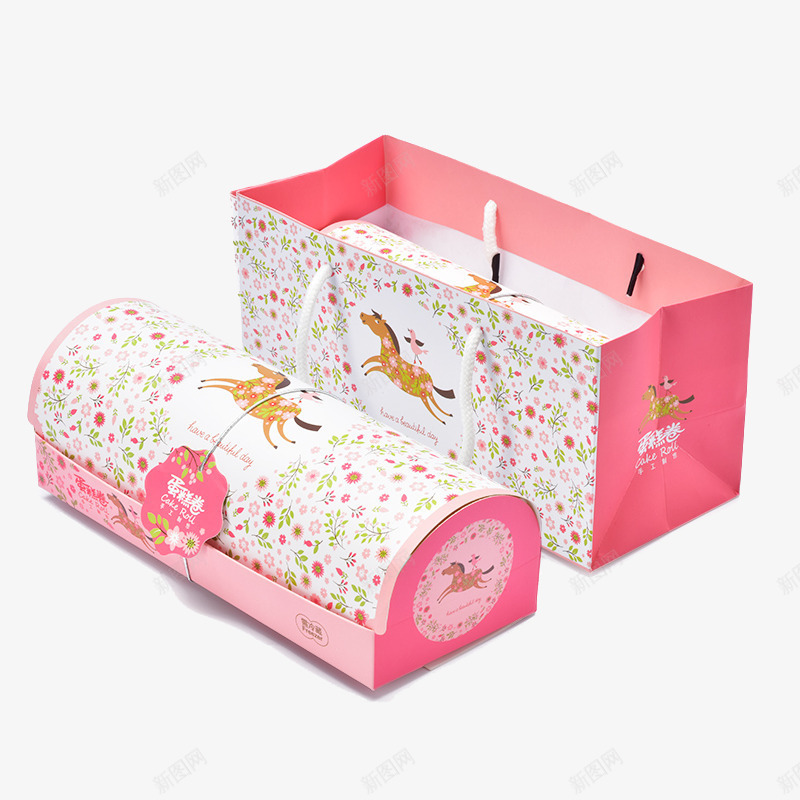 粉色生日蛋糕盒png免抠素材_新图网 https://ixintu.com 产品实物 包装盒 卡通纸盒 手提西点纸盒 粉色生日蛋糕盒 芝士慕斯盒 蛋糕包装盒