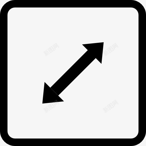 双箭在一平方图标png_新图网 https://ixintu.com 双箭 对角 平方 广场 按钮 方UI 界面 符号