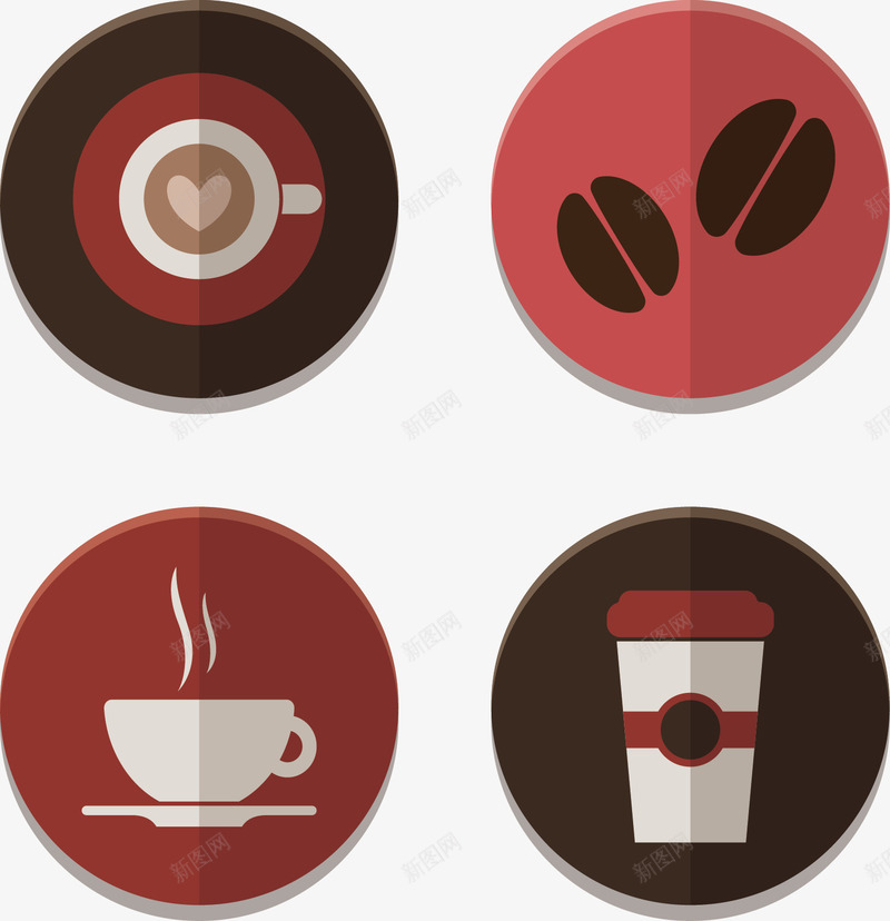 圆形咖啡杯垫图标png_新图网 https://ixintu.com 咖啡杯垫 图标 圆形 形状圆图案图标