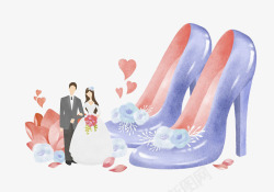 男式礼服婚礼水彩画高清图片