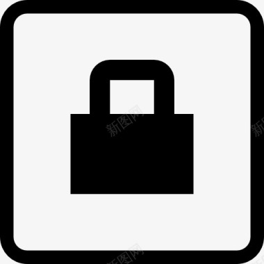 锁定挂锁符号在一个广场图标图标