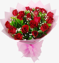 粉色浪漫红玫瑰花束素材