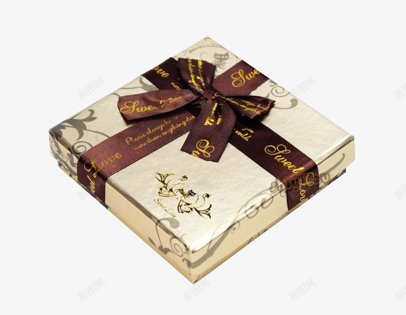 金色巧克力包装盒png免抠素材_新图网 https://ixintu.com 包装盒 巧克力 巧克力包装盒 空盒子 糖果 蝴蝶结金色